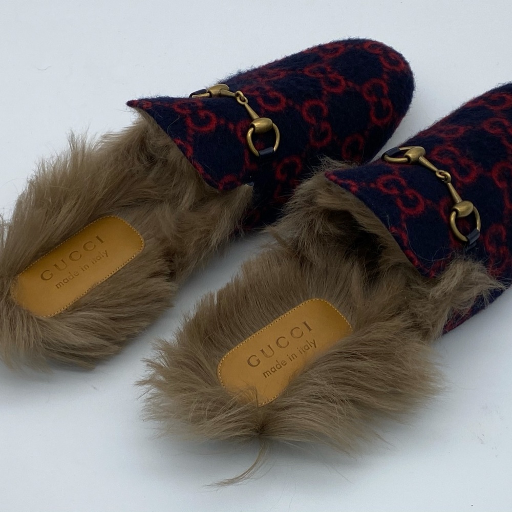 Gucci Princetown GG wool slipper Blue and red GG w - Picture 16 of 16